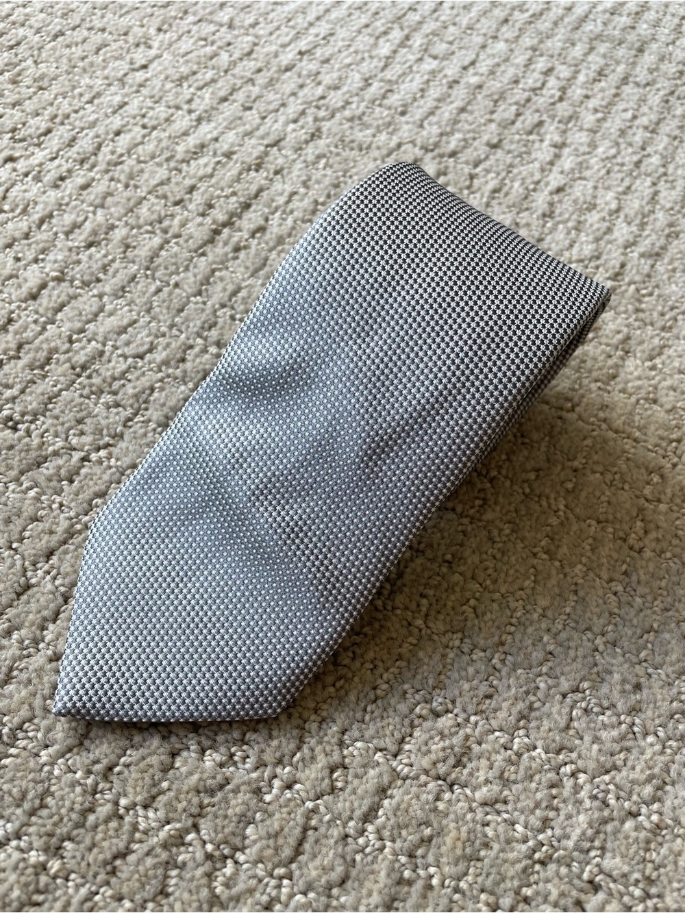 Eton Grey and White Silk Tie